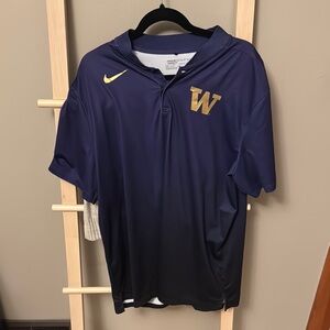 Nike UW Purple and Gold Polo Shirt Athletic Performance